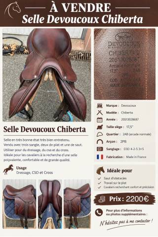Sella da salto ostacoli Devoucoux  17.5" - 2020
