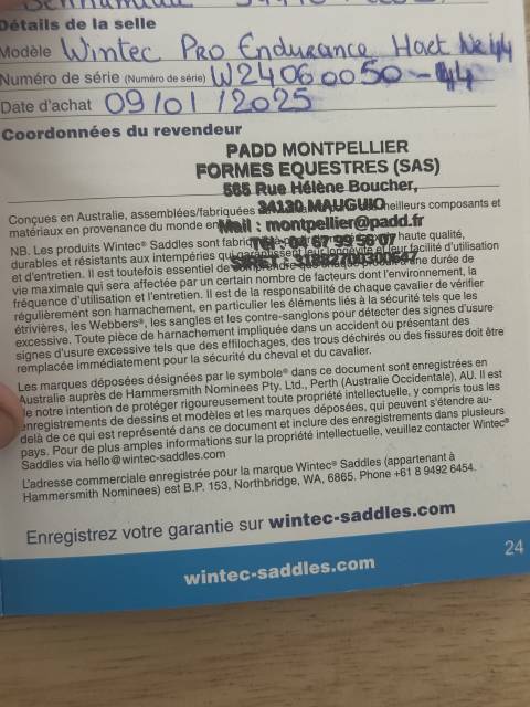 Sella da endurance Wintec  17.5" - 2025