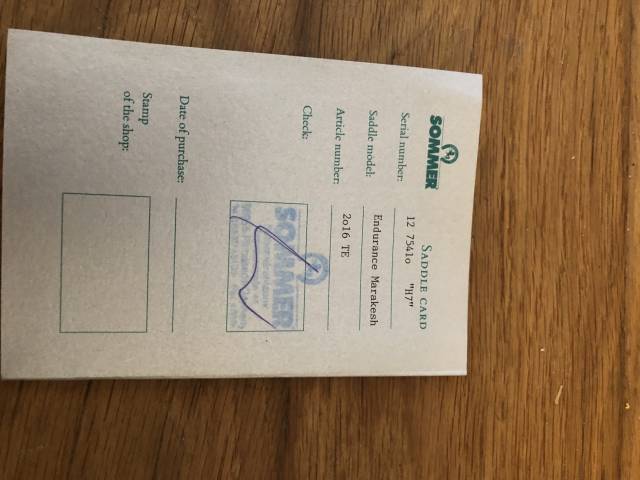 Sella da endurance Sommer  17" - 2016