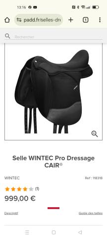 Sella da dressage Wintec  17.5" - 2020