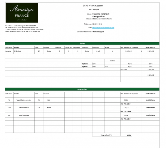 Sella mista Amerigo  17" - 2023