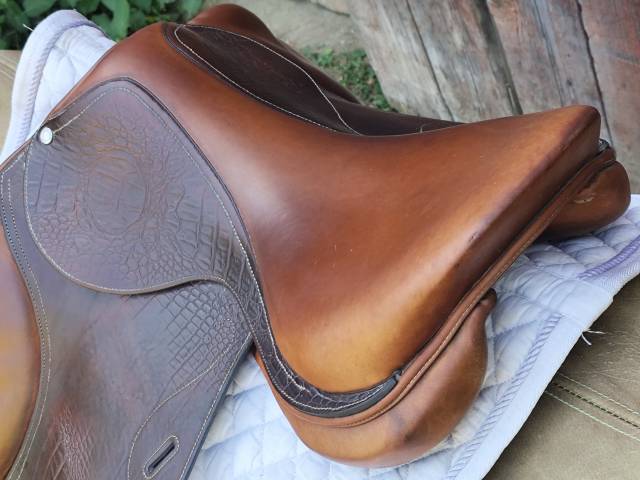 Sella da salto ostacoli  Proto en cuir gravé Croco  17.5" - 2016