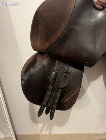 Sella da salto ostacoli Delgrange cuir marron  17.5" - 2012