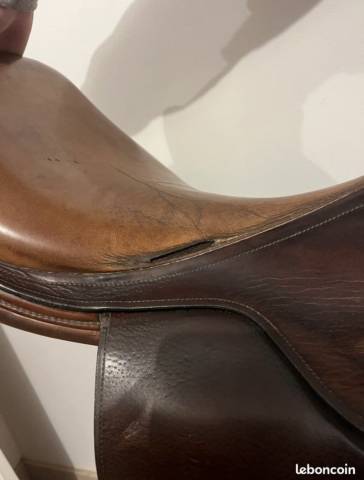 Sella da salto ostacoli Delgrange cuir marron  17.5" - 2012