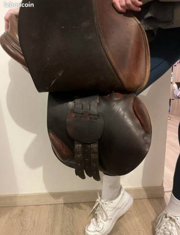 Sella da salto ostacoli Delgrange cuir marron  17.5" - 2012