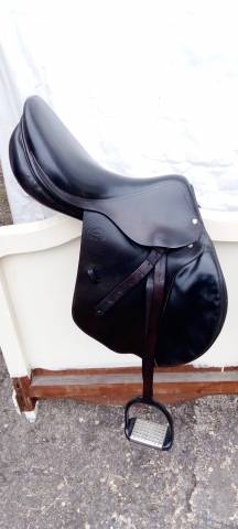 SELLA DA SALTO IN CUOIO NERA-MARCA DEVOUCOUX-BIARRITZ