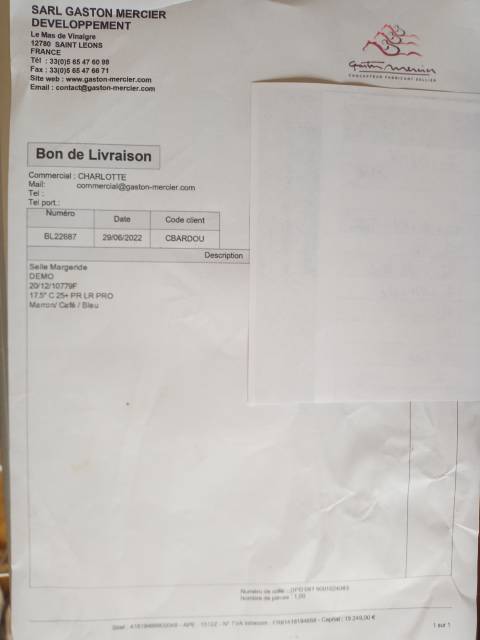 Sella da trekking Gaston Mercier  17.5" - 2020