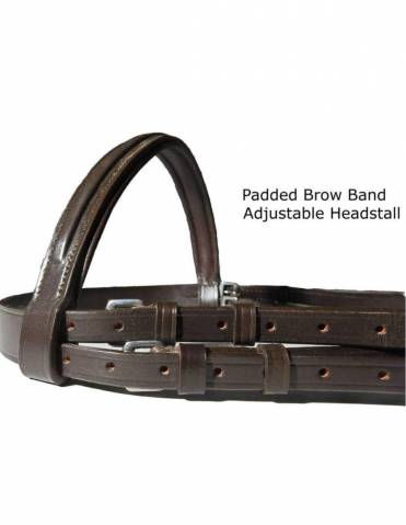 Wonder Care Leather Crossover Bitless Bridle with reins