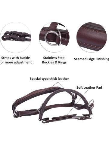 Wonder Care Leather Crossover Bitless Bridle with reins