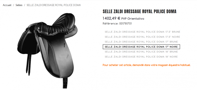 Sella da dressage Zaldi  17.5" - 2020