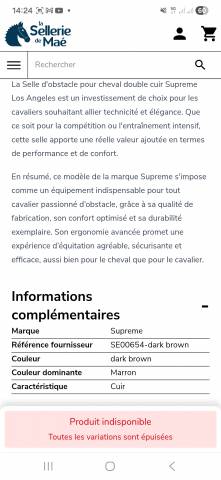 Sella mista  Supr&ecirc;me  17.5" - 2025