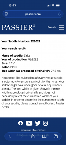 Sella da dressage Passier  17.5" - 2022