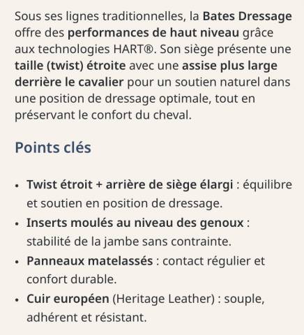 Sella da dressage Bates  17" - 2023