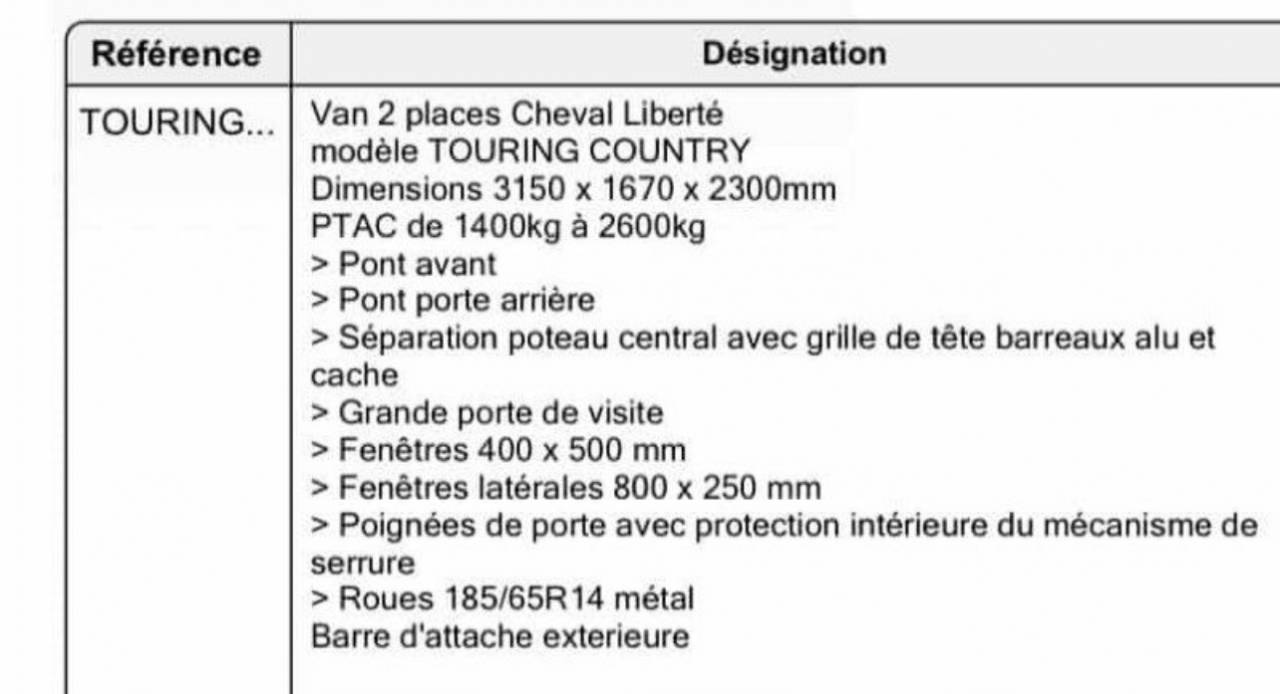 Trailer Cheval Libert&eacute; Touring Country  2 Cavalli 2024 Nuovo