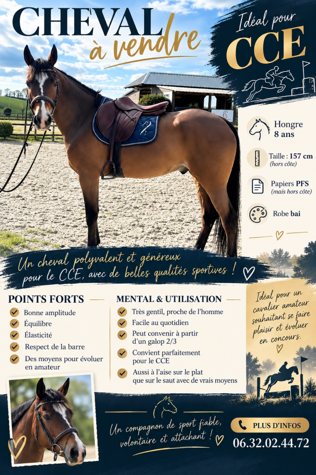 Castrone PFS Pony Francese da Sella In vendita 2019 Baio