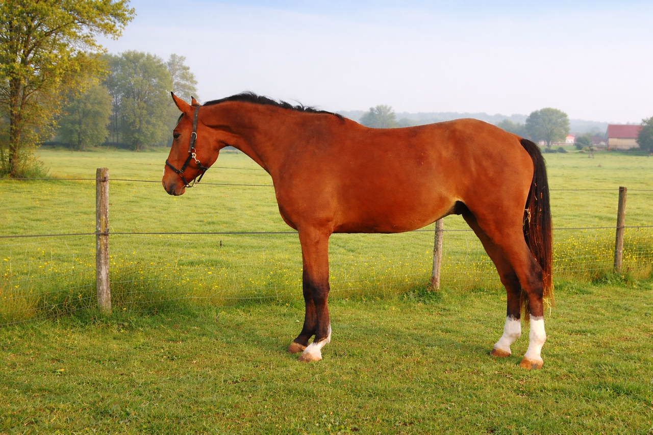 Castrone Sella Francese In vendita 2022 Baio ,  baladin de Flobecq