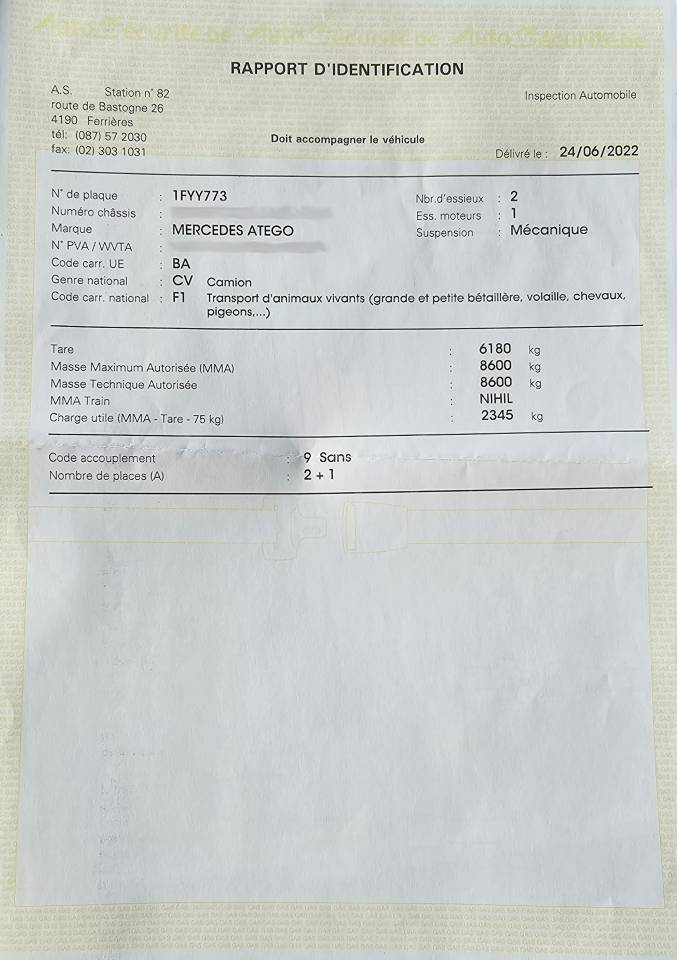 Camion per Cavalli Mercedes ATEGO 2013 Occasione